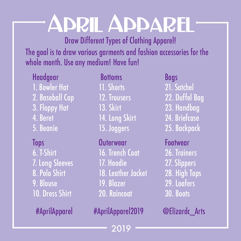 April Apparel Prompt List - Ko-fi ️ Where creators get support from ...